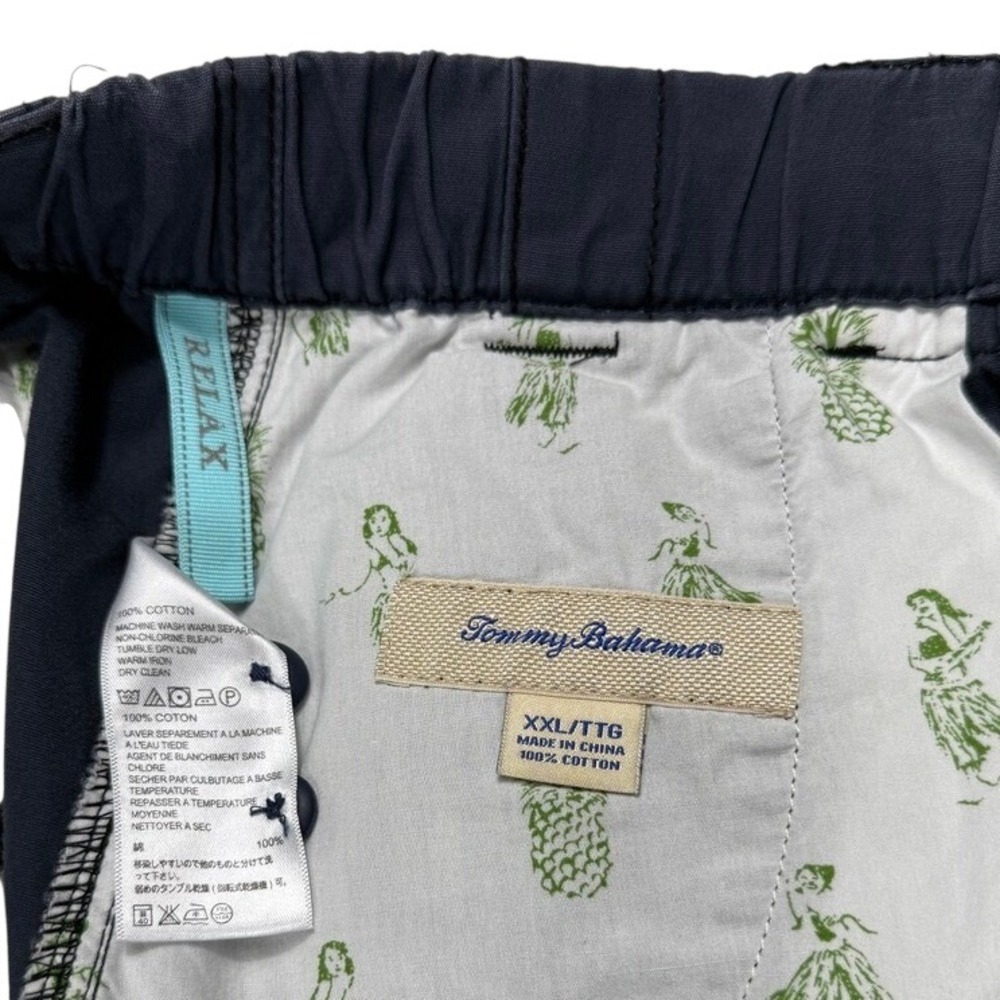 Tommy Bahama Relax Mens XXL Navy Blue Cotton Pleated Cargo Shorts Elastic Waist - Picture 4 of 6